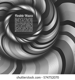 Abstract vector background, waved lines vector illustration colorful design. Wavy stripes twisted as silk . Colored stripes with variable width. Fashion ,