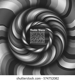 Abstract vector background, waved lines vector illustration colorful design. Wavy stripes twisted as silk . Colored stripes with variable width. Fashion ,