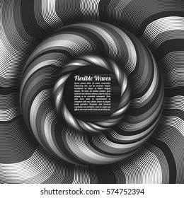 Abstract vector background, waved lines vector illustration colorful design. Wavy stripes twisted as silk . Colored stripes with variable width. Fashion ,