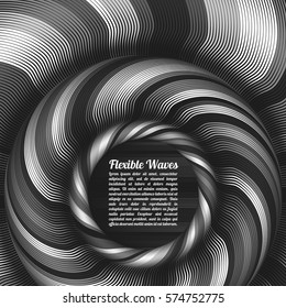 Abstract vector background, waved lines vector illustration colorful design. Wavy stripes twisted as silk . Colored stripes with variable width. Fashion ,