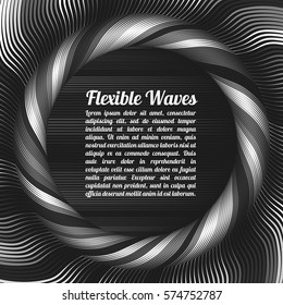 Abstract vector background, waved lines vector illustration colorful design. Wavy stripes twisted as silk . Colored stripes with variable width. Fashion ,
