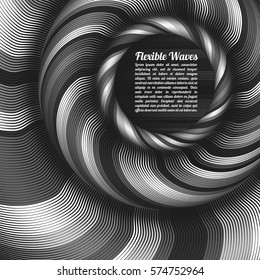 Abstract vector background, waved lines vector illustration colorful design. Wavy stripes twisted as silk . Colored stripes with variable width. Fashion ,