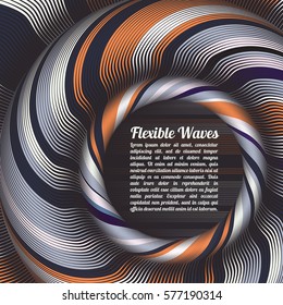 Abstract vector background, waved lines vector illustration colorful design. Wavy stripes twisted as silk . Colored stripes with variable width. Fashion ,