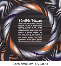 Abstract vector background, waved lines vector illustration colorful design. Wavy stripes twisted as silk . Colored stripes with variable width. Fashion ,