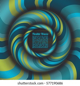 Abstract vector background, waved lines vector illustration colorful design. Wavy stripes twisted as silk . Colored stripes with variable width. Fashion ,