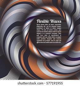 Abstract vector background, waved lines vector illustration colorful design. Wavy stripes twisted as silk . Colored stripes with variable width. Fashion ,
