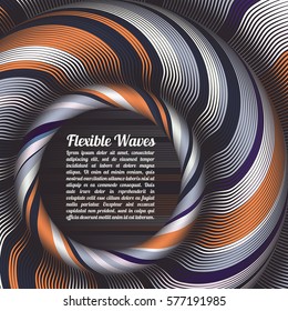 Abstract vector background, waved lines vector illustration colorful design. Wavy stripes twisted as silk . Colored stripes with variable width. Fashion ,