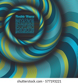 Abstract vector background, waved lines vector illustration colorful design. Wavy stripes twisted as silk . Colored stripes with variable width. Fashion ,