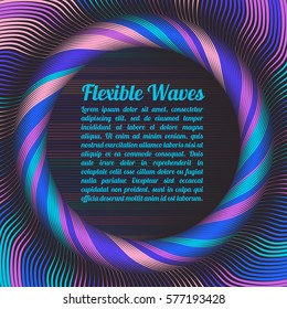 Abstract vector background, waved lines vector illustration colorful design. Wavy stripes twisted as silk . Colored stripes with variable width. Fashion ,