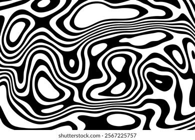 Abstract vector background of waves. 3D optical illusion- line art. Eps 10
