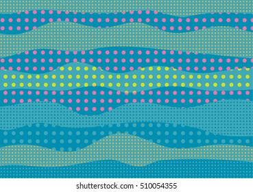 abstract vector background - waves and color dots design