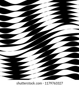 Abstract Vector Background of Waves, Line Stripes Irregular Wave Background, Abstract Minimal Design, Stylized Flowing Water 3d Illusion, Graphic Line Art