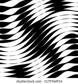 Abstract Vector Background of Waves, Line Stripes Irregular Wave Background, Abstract Minimal Design, Stylized Flowing Water 3d Illusion, Graphic Line Art