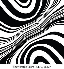 Abstract Vector Background of Waves, Line Stripes Irregular Wave Background, Abstract Minimal Design, Stylized Flowing Water 3d Illusion, Graphic Line Art