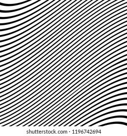 Abstract Vector Background of Waves, Line Stripes Irregular Wave Background, Abstract Minimal Design, Stylized Flowing Water 3d Illusion, Graphic Line Art