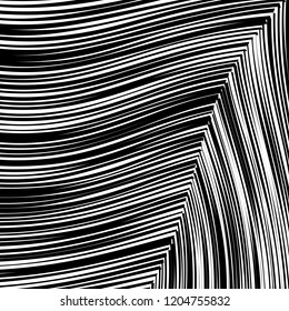 Abstract Vector Background of Waves, Line Stripes Irregular Wave Background, Abstract Minimal Design, Stylized Flowing Water 3d Illusion, Graphic Line Art