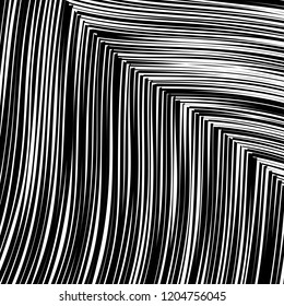 Abstract Vector Background of Waves, Line Stripes Irregular Wave Background, Abstract Minimal Design, Stylized Flowing Water 3d Illusion, Graphic Line Art