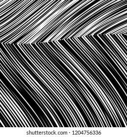 Abstract Vector Background of Waves, Line Stripes Irregular Wave Background, Abstract Minimal Design, Stylized Flowing Water 3d Illusion, Graphic Line Art
