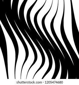 Abstract Vector Background of Waves, Line Stripes Irregular Wave Background, Abstract Minimal Design, Stylized Flowing Water 3d Illusion, Graphic Line Art