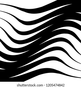 Abstract Vector Background of Waves, Line Stripes Irregular Wave Background, Abstract Minimal Design, Stylized Flowing Water 3d Illusion, Graphic Line Art