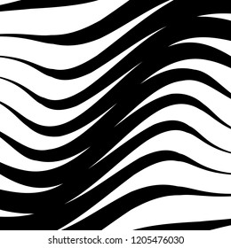 Abstract Vector Background of Waves, Line Stripes Irregular Wave Background, Abstract Minimal Design, Stylized Flowing Water 3d Illusion, Graphic Line Art