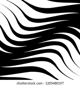 Abstract Vector Background of Waves, Line Stripes Irregular Wave Background, Abstract Minimal Design, Stylized Flowing Water 3d Illusion, Graphic Line Art