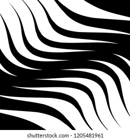 Abstract Vector Background of Waves, Line Stripes Irregular Wave Background, Abstract Minimal Design, Stylized Flowing Water 3d Illusion, Graphic Line Art