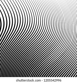 Abstract Vector Background of Waves, Line Stripes Irregular Wave Background, Abstract Minimal Design, Stylized Flowing Water 3d Illusion, Graphic Line Art