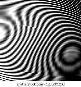 Abstract Vector Background of Waves, Line Stripes Irregular Wave Background, Abstract Minimal Design, Stylized Flowing Water 3d Illusion, Graphic Line Art
