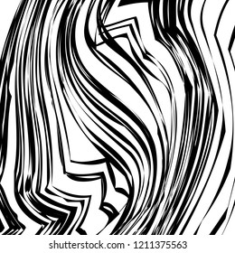 Abstract Vector Background of Waves, Line Stripes Irregular Wave Background, Abstract Minimal Design, Stylized Flowing Water 3d Illusion, Graphic Line Art