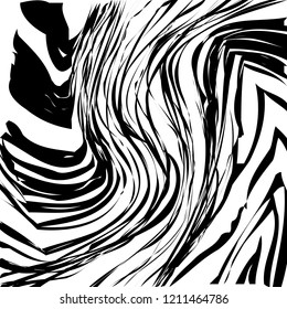 Abstract Vector Background of Waves, Line Stripes Irregular Wave Background, Abstract Minimal Design, Stylized Flowing Water 3d Illusion, Graphic Line Art