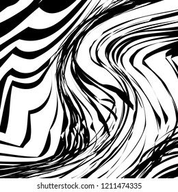 Abstract Vector Background of Waves, Line Stripes Irregular Wave Background, Abstract Minimal Design, Stylized Flowing Water 3d Illusion, Graphic Line Art