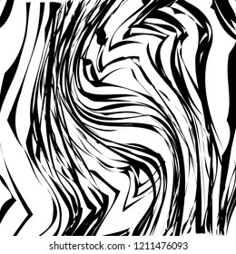 Abstract Vector Background of Waves, Line Stripes Irregular Wave Background, Abstract Minimal Design, Stylized Flowing Water 3d Illusion, Graphic Line Art