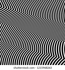 Abstract Vector Background of Waves, Line Stripes Irregular Wave Background, Abstract Minimal Design, Stylized Flowing Water 3d Illusion, Graphic Line Art