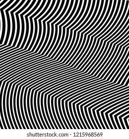 Abstract Vector Background of Waves, Line Stripes Irregular Wave Background, Abstract Minimal Design, Stylized Flowing Water 3d Illusion, Graphic Line Art