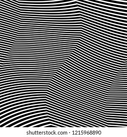 Abstract Vector Background of Waves, Line Stripes Irregular Wave Background, Abstract Minimal Design, Stylized Flowing Water 3d Illusion, Graphic Line Art