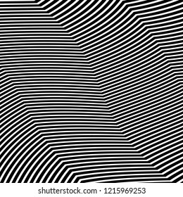 Abstract Vector Background of Waves, Line Stripes Irregular Wave Background, Abstract Minimal Design, Stylized Flowing Water 3d Illusion, Graphic Line Art