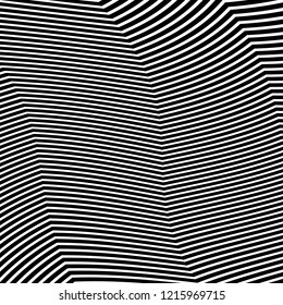 Abstract Vector Background of Waves, Line Stripes Irregular Wave Background, Abstract Minimal Design, Stylized Flowing Water 3d Illusion, Graphic Line Art