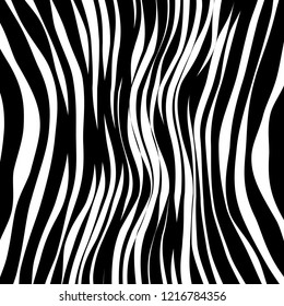 Abstract Vector Background of Waves, Line Stripes Irregular Wave Background, Abstract Minimal Design, Stylized Flowing Water 3d Illusion, Graphic Line Art