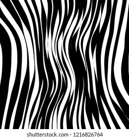 Abstract Vector Background of Waves, Line Stripes Irregular Wave Background, Abstract Minimal Design, Stylized Flowing Water 3d Illusion, Graphic Line Art