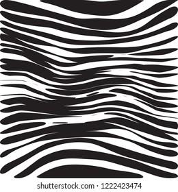 Abstract Vector Background of Waves, Line Stripes Irregular Wave Background, Abstract Minimal Design, Stylized Flowing Water 3d Illusion, Graphic Line Art