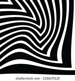 Abstract Vector Background of Waves, Line Stripes Irregular Wave Background, Abstract Minimal Design, Stylized Flowing Water 3d Illusion, Graphic Line Art