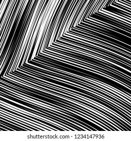 Abstract Vector Background of Waves, Line Stripes Irregular Wave Background, Abstract Minimal Design, Stylized Flowing Water 3d Illusion, Graphic Line Art