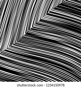 Abstract Vector Background of Waves, Line Stripes Irregular Wave Background, Abstract Minimal Design, Stylized Flowing Water 3d Illusion, Graphic Line Art