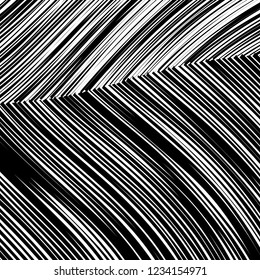 Abstract Vector Background of Waves, Line Stripes Irregular Wave Background, Abstract Minimal Design, Stylized Flowing Water 3d Illusion, Graphic Line Art