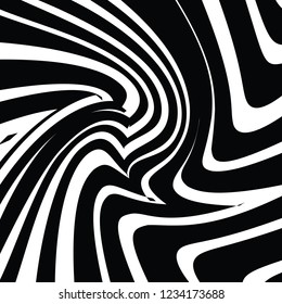 Abstract Vector Background of Waves, Line Stripes Irregular Wave Background, Abstract Minimal Design, Stylized Flowing Water 3d Illusion, Graphic Line Art