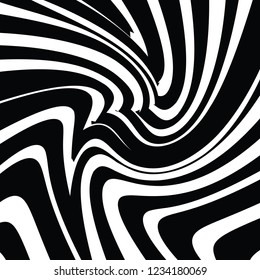 Abstract Vector Background of Waves, Line Stripes Irregular Wave Background, Abstract Minimal Design, Stylized Flowing Water 3d Illusion, Graphic Line Art