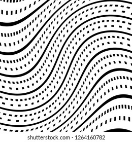 Abstract Vector Background of Waves, Line Stripes Irregular Wave Background, Abstract Minimal Design, Stylized Flowing Water 3d Illusion, Graphic Line Art