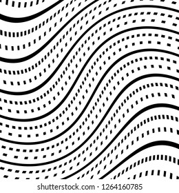 Abstract Vector Background of Waves, Line Stripes Irregular Wave Background, Abstract Minimal Design, Stylized Flowing Water 3d Illusion, Graphic Line Art