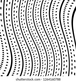 Abstract Vector Background of Waves, Line Stripes Irregular Wave Background, Abstract Minimal Design, Stylized Flowing Water 3d Illusion, Graphic Line Art